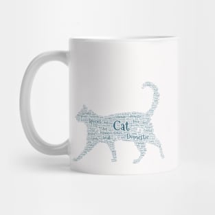 Cat Kitten Silhouette Shape Text Word Cloud Mug